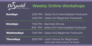 Latin Dance Online Workshop Schedule